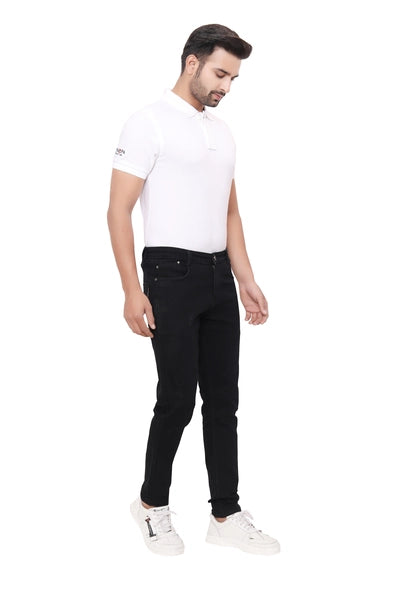 Mid Rise Narrow Fit Black Denim