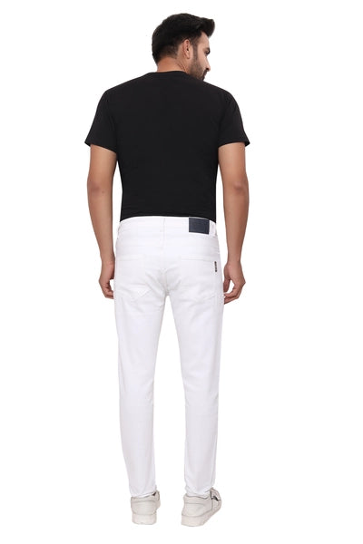 Mid Rise White Denim Jeans