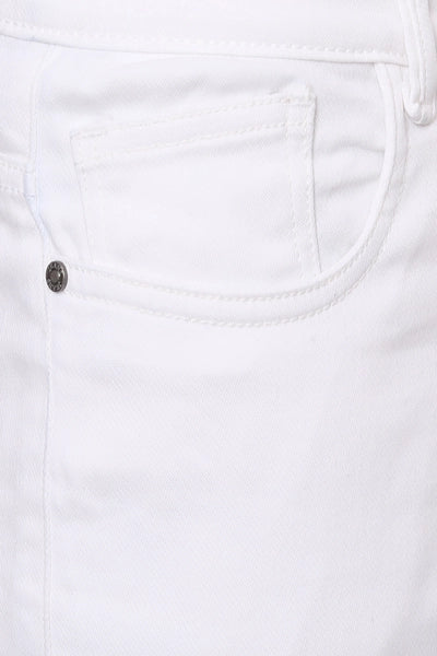 Mid Rise White Denim Jeans