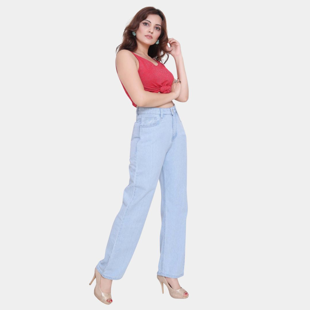 High Waist Straight Fit Jeans