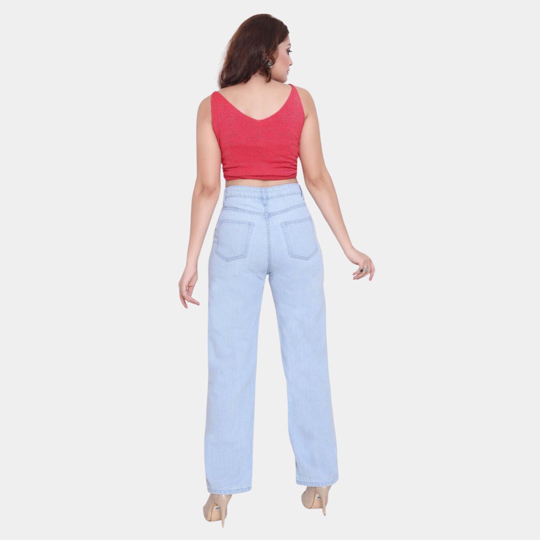 High Waist Straight Fit Jeans