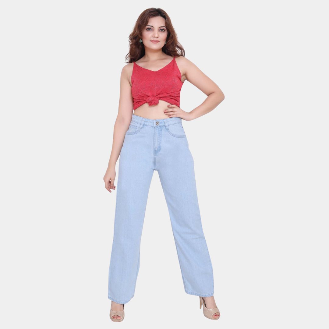 High Waist Straight Fit Jeans