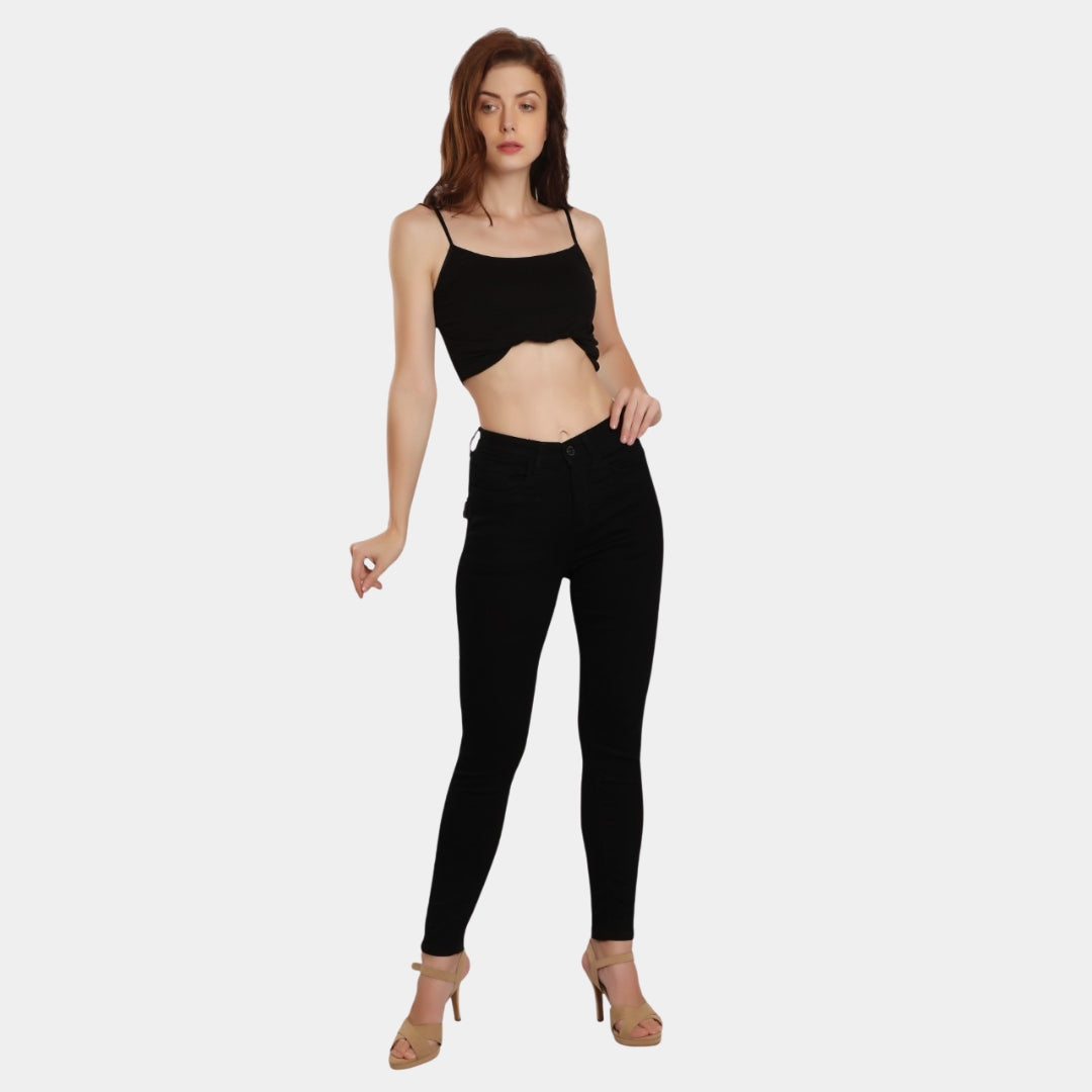 High Waist Skinny Jeans Black